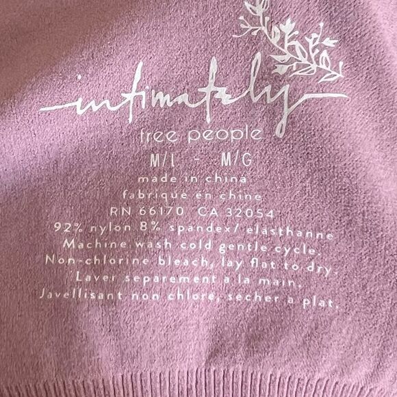 Free People Dusty Mauve Clean Lines Bodysuit Size M/L - Picture 5 of 5